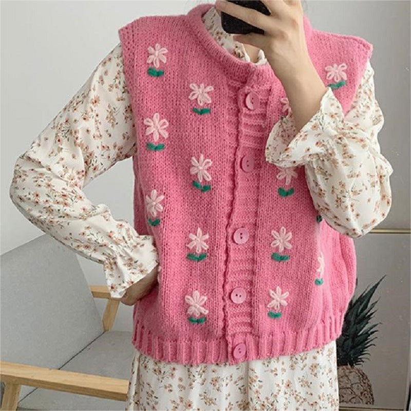 Sweet Young Knitted Vest For Women