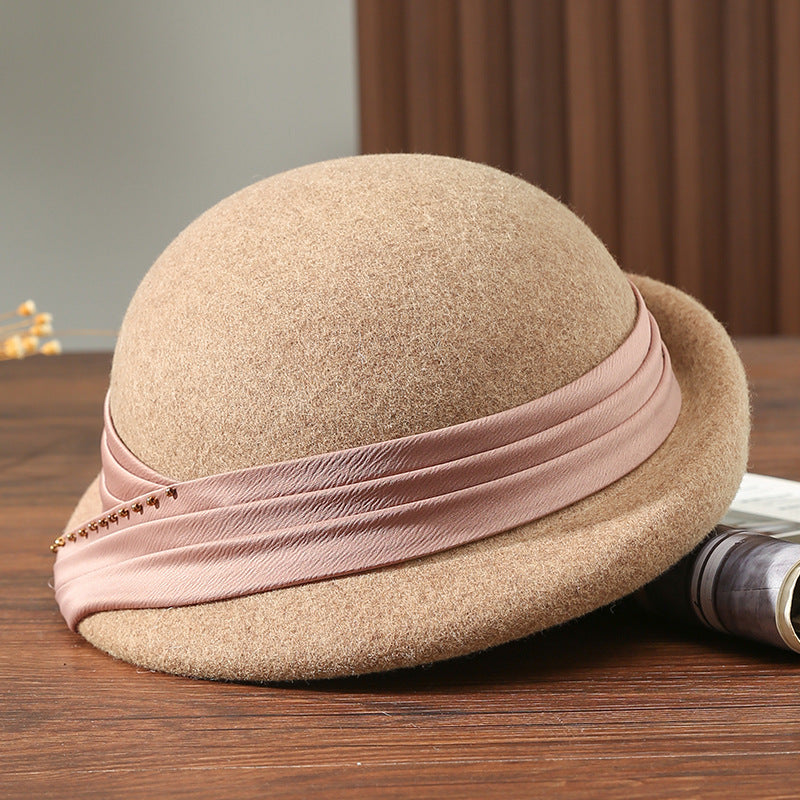 Women's Autumn And Winter Fashion All-match Face-looking Small British Wool Ptah Beret