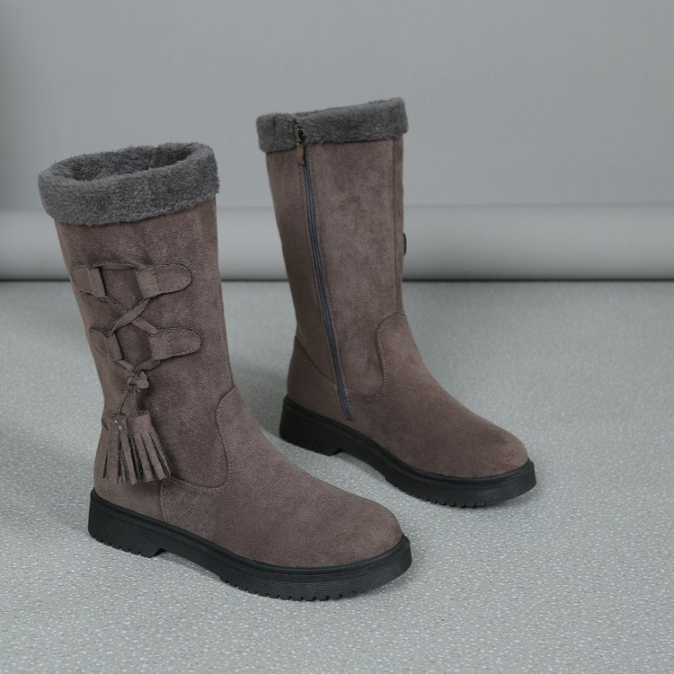 Womens Thick-soled Fleece-lined Extra-thick Boots From Europe And The US