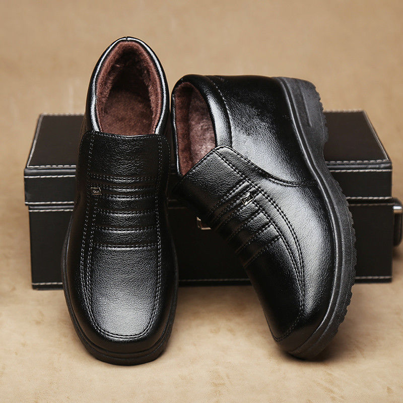 Plush Cotton Leather Shoes Men's Protection Snow Boots Casual Men's Shoes