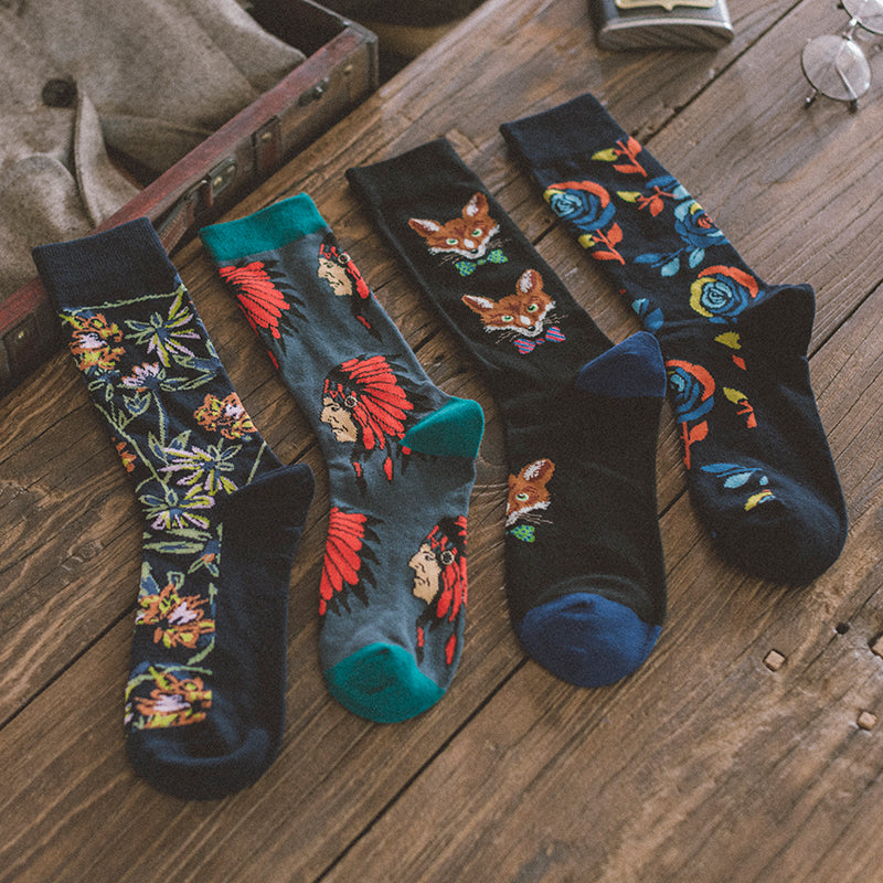 Men's British Retro Creative Gift Box Suit Socks