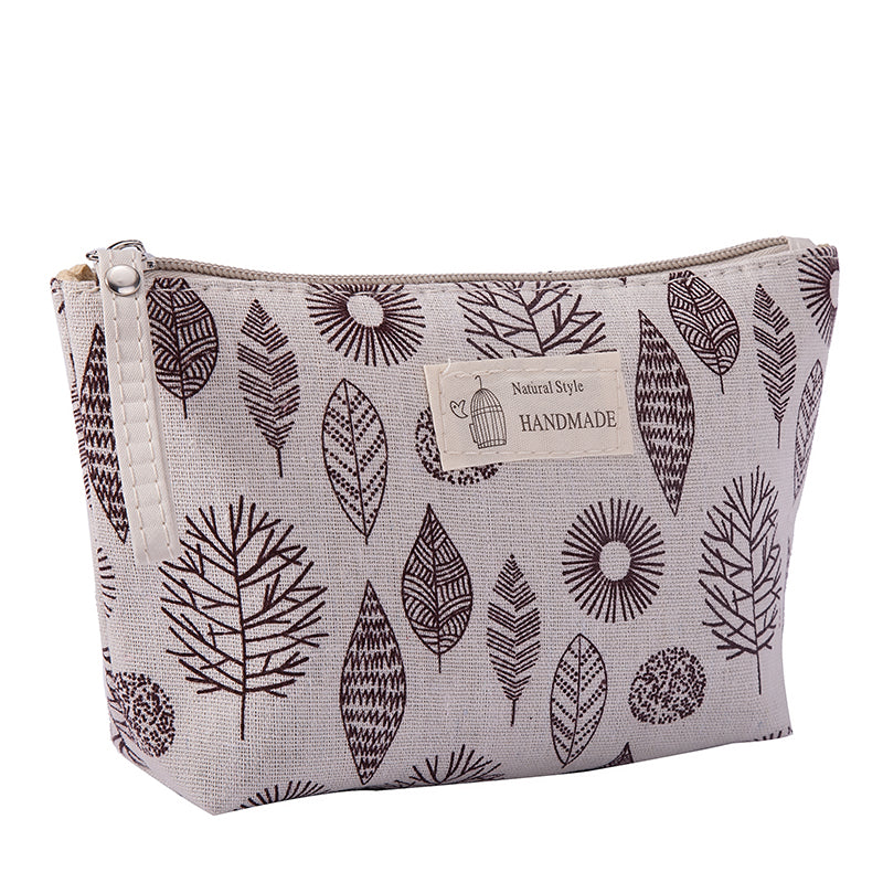 Dot fabric cosmetic bag