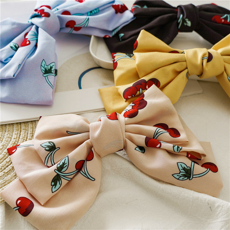 Oversized Chiffon Lady Updo Fabric Spring Bow Barrettes