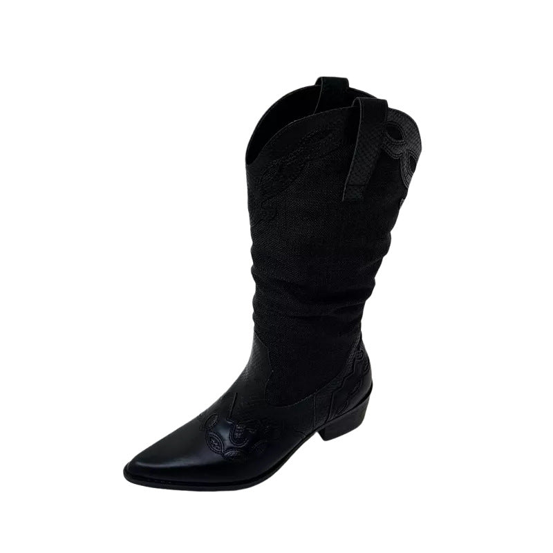 Mid Heel Retro Versatile Knight Fashion Boots