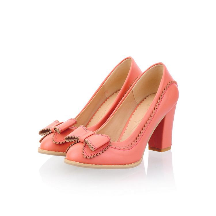 Bow lace single shoes candy shoes