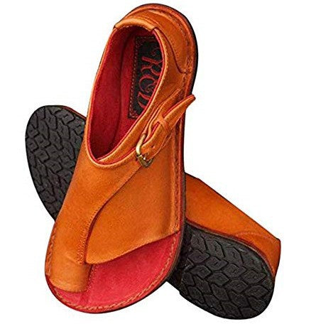 Toe colorblock flat sandals