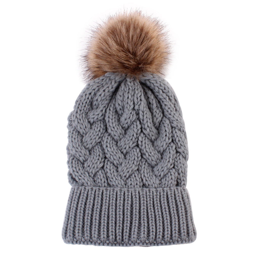 Fashionable Ladies Knit Pullover Warm Woolen Hat