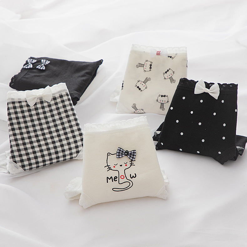 Women's Fashion Casual Cute Print Cotton Inner Crotch Panties