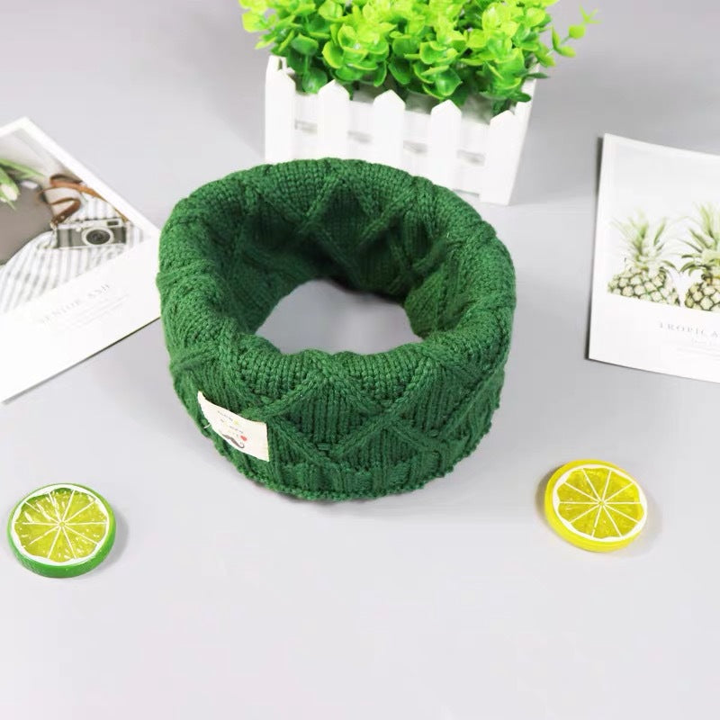 Boys and girls' knitted wool thickened collar