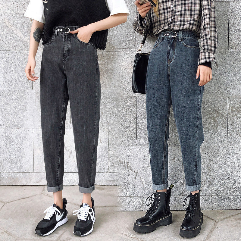 Elastic high waist loose harem pants
