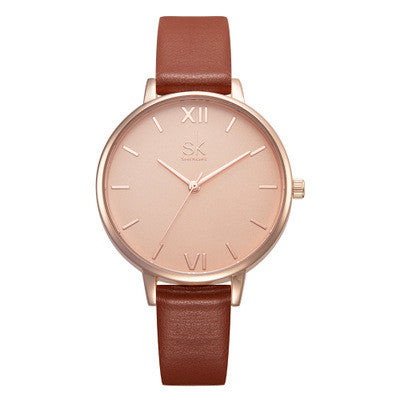 PU leather strap waterproof ladies watch