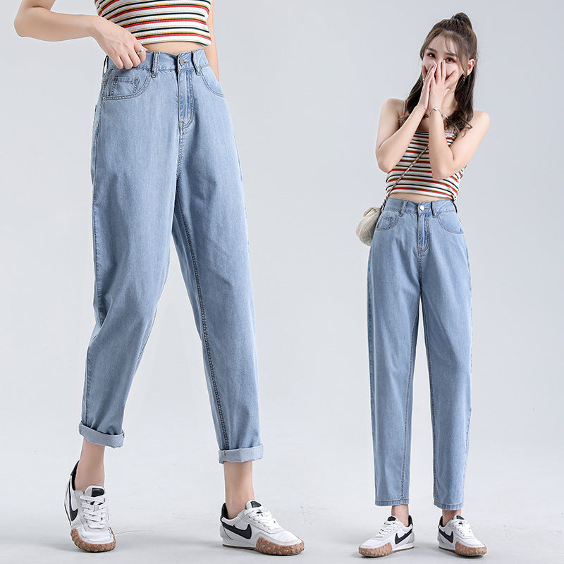 Komfortable Løse Højtaljede Tencel Jeans