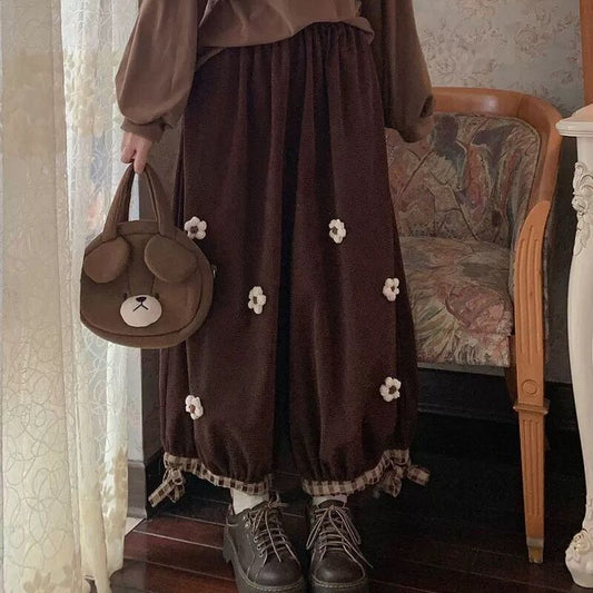 Women's Retro Corduroy Leggings Casual Pants