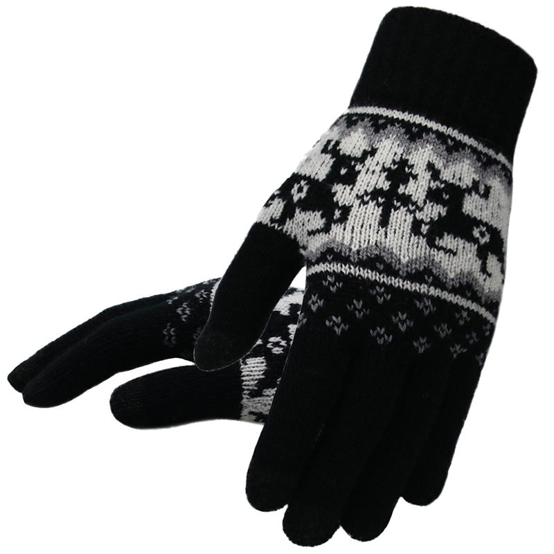 Outdoor Cycling Ladies Warm Knitted Woolen Gloves