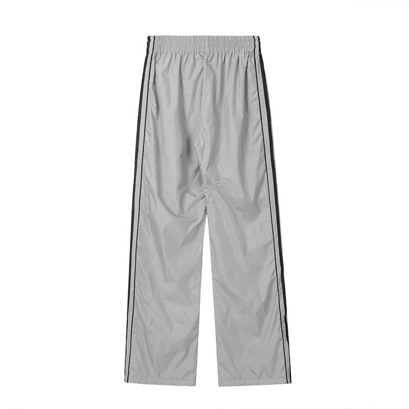 Men's Black And White Vertical Stripe Sports Pants