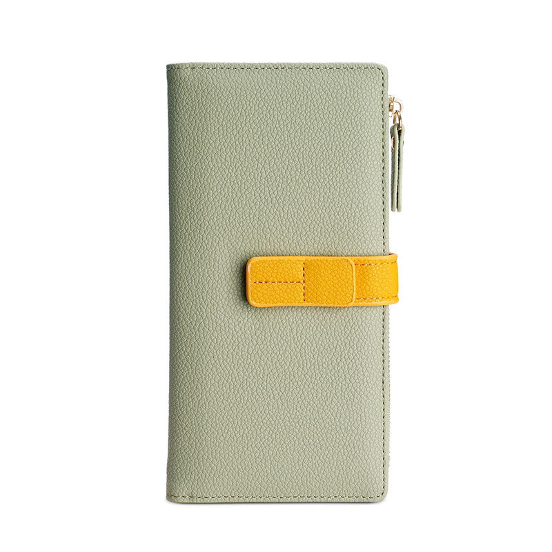 Long Multiple Card Slots Zipper Bag Buckle Korean Style High Sense Women's Wallet