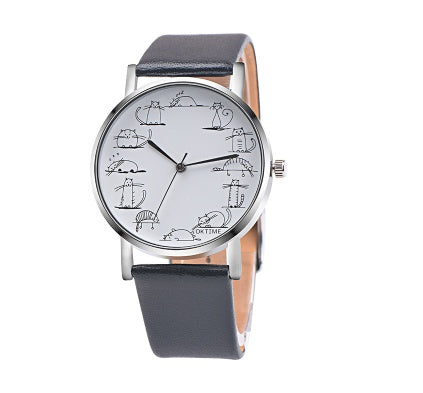 Lazy Cute Cat  Female  Child Student Watch