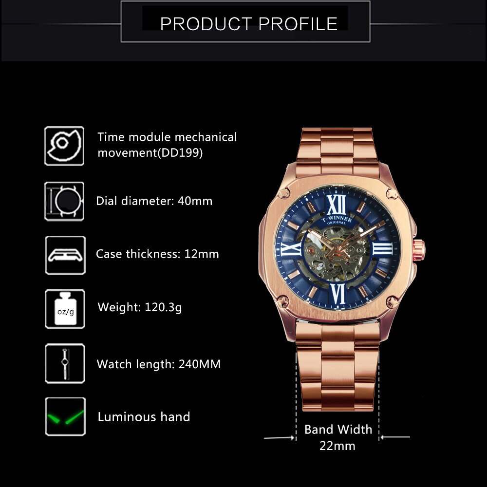 Fashion hollow men's mechanical watch