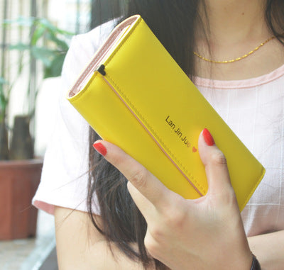 Tri-fold women's long wallet
