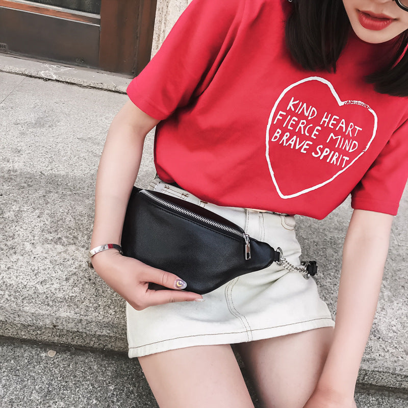 On the new pocket female summer new wave Korean version of the personality fashion chain chest bag simple wild Messenger bag