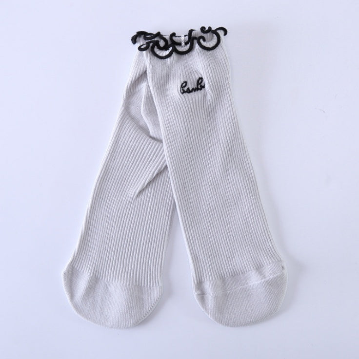 Loose mouth stockings embroidered fungus stockings