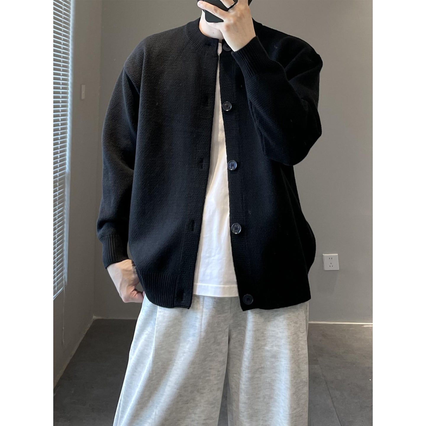 Puppy Jacquard Mink Cashmere Knitted Sweater For Men