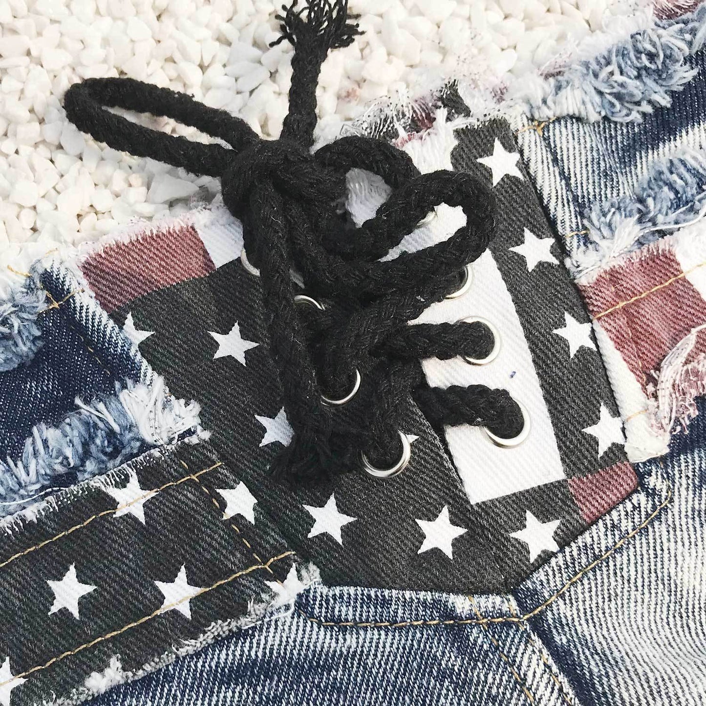 Night club women's sexy national flag low waist hole