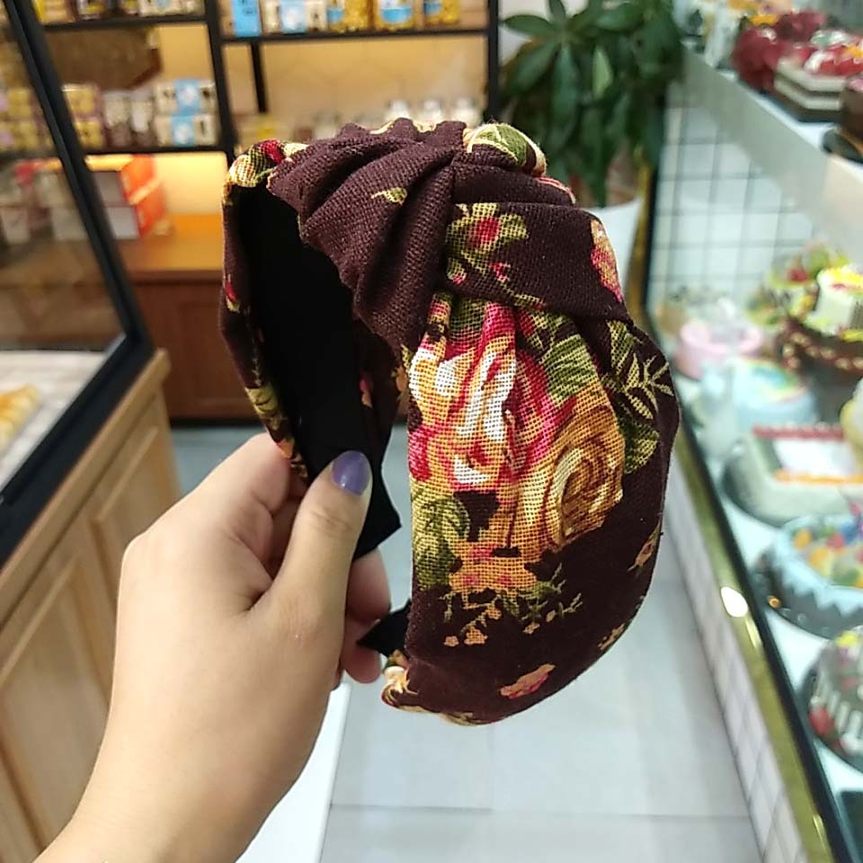 Broad-Edged Printed Hemp Headband