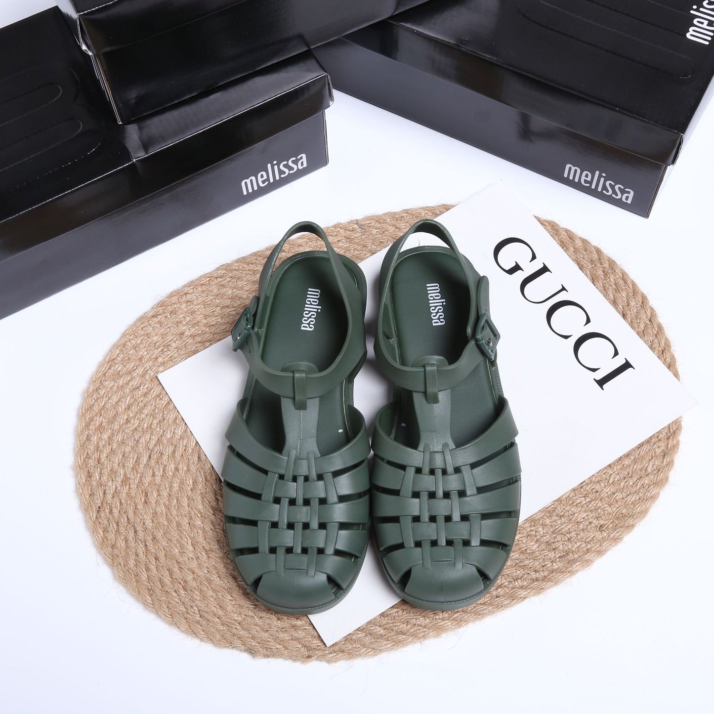 Vintage Weave Roman Shoes Matte Matte Black