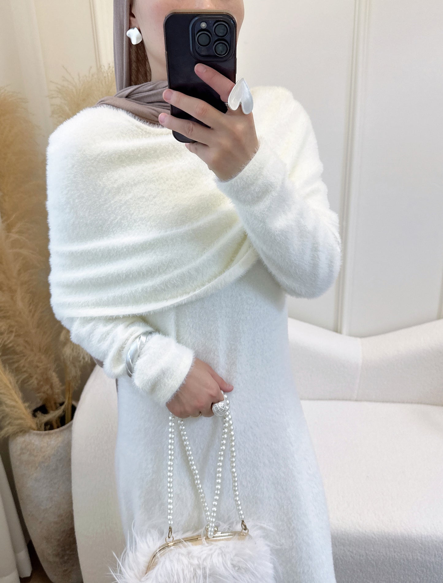 Solid Color Slim-fit Shawl Two-piece Sweater