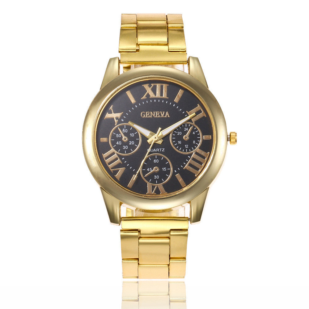 Quartz watch with steel strap