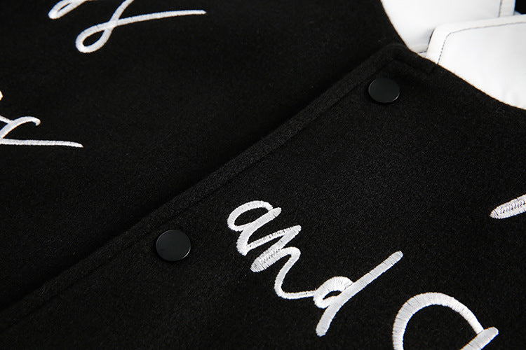 Handwritten Letter Embroidery Jacket Men