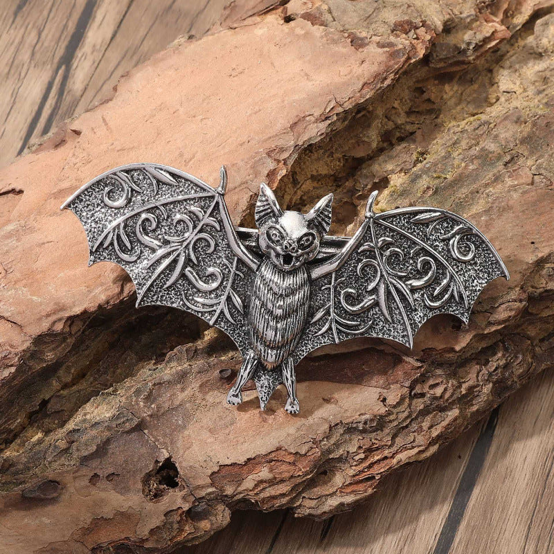 Retro Gothic Bat Rune Hair Clip
