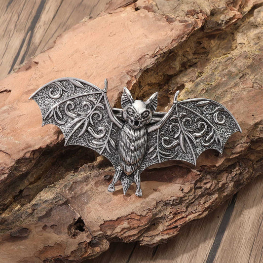 Retro Gothic Bat Rune Hair Clip