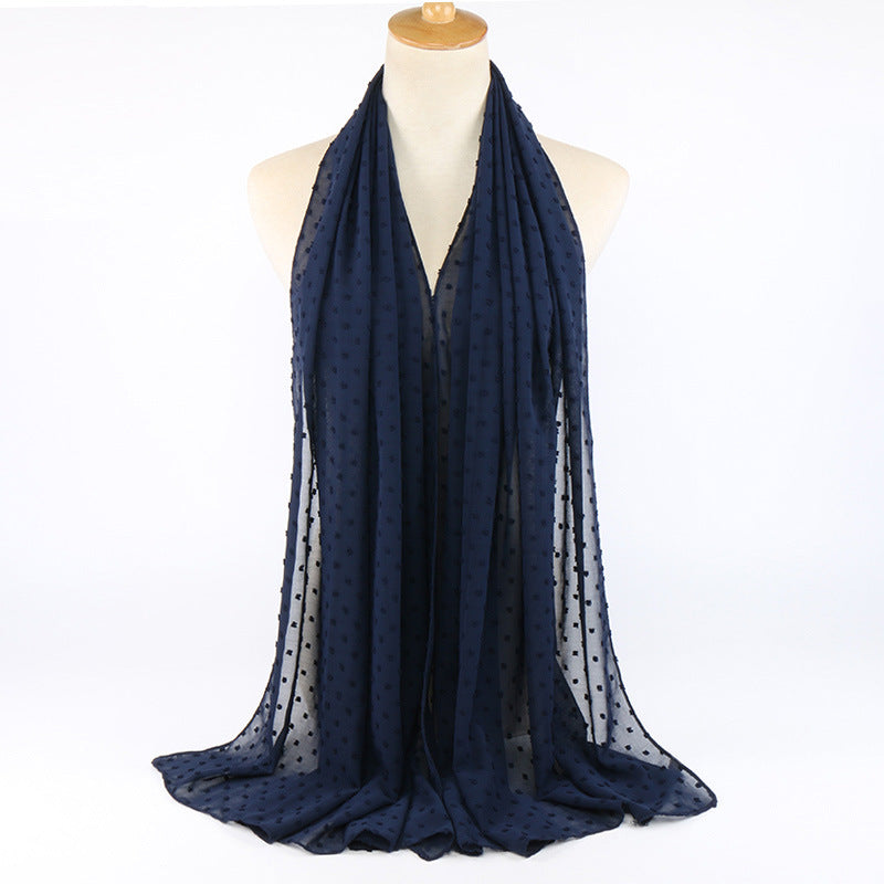 Chiffon folk style ball scarf