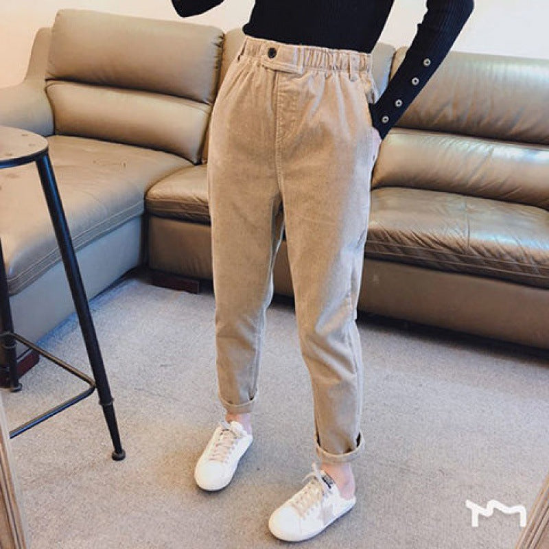 Lamb Wool Corduroy Ladies' Casual Pants