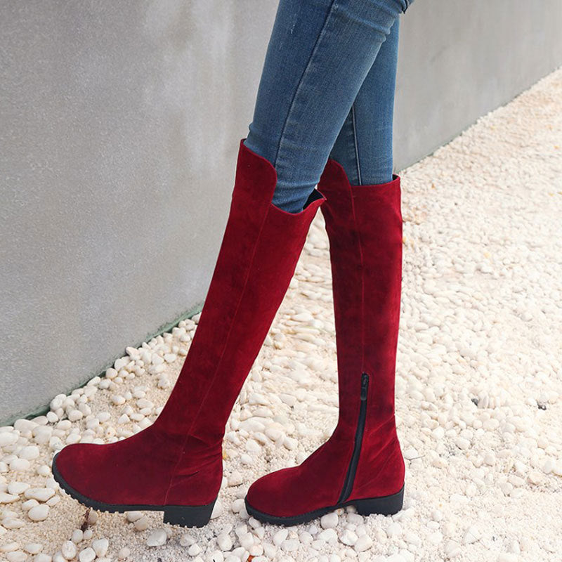 Tumn And Winter Women's Boots British Style Knee-length Boots