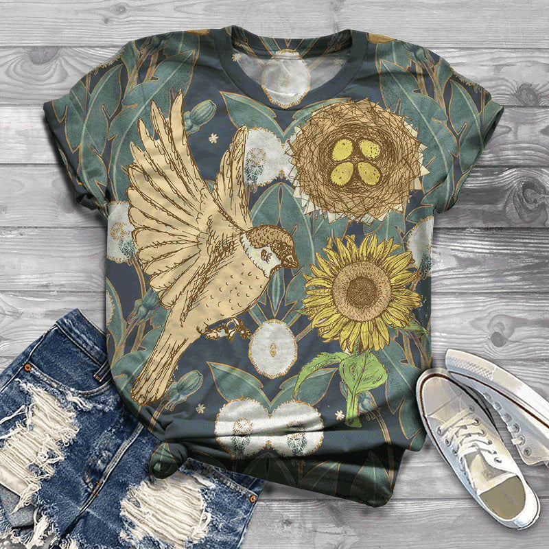 Printed Men's And Women's Tops Loose Short Sleeves Loose Casual T-Shirts