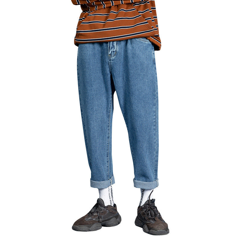 Fat-fit straight trousers