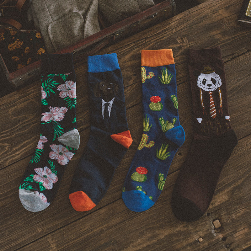 Men's British Retro Creative Gift Box Suit Socks
