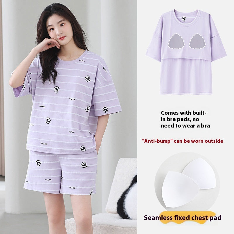 Casual Loose Home Wear Korean Style Sweet Two-piece Suit