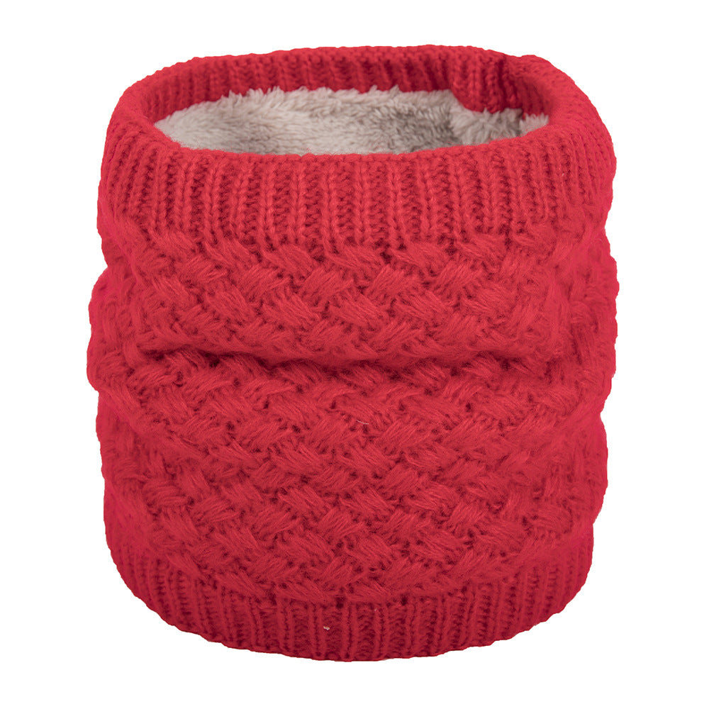 Winter plus velvet warm wool knitted bib cover
