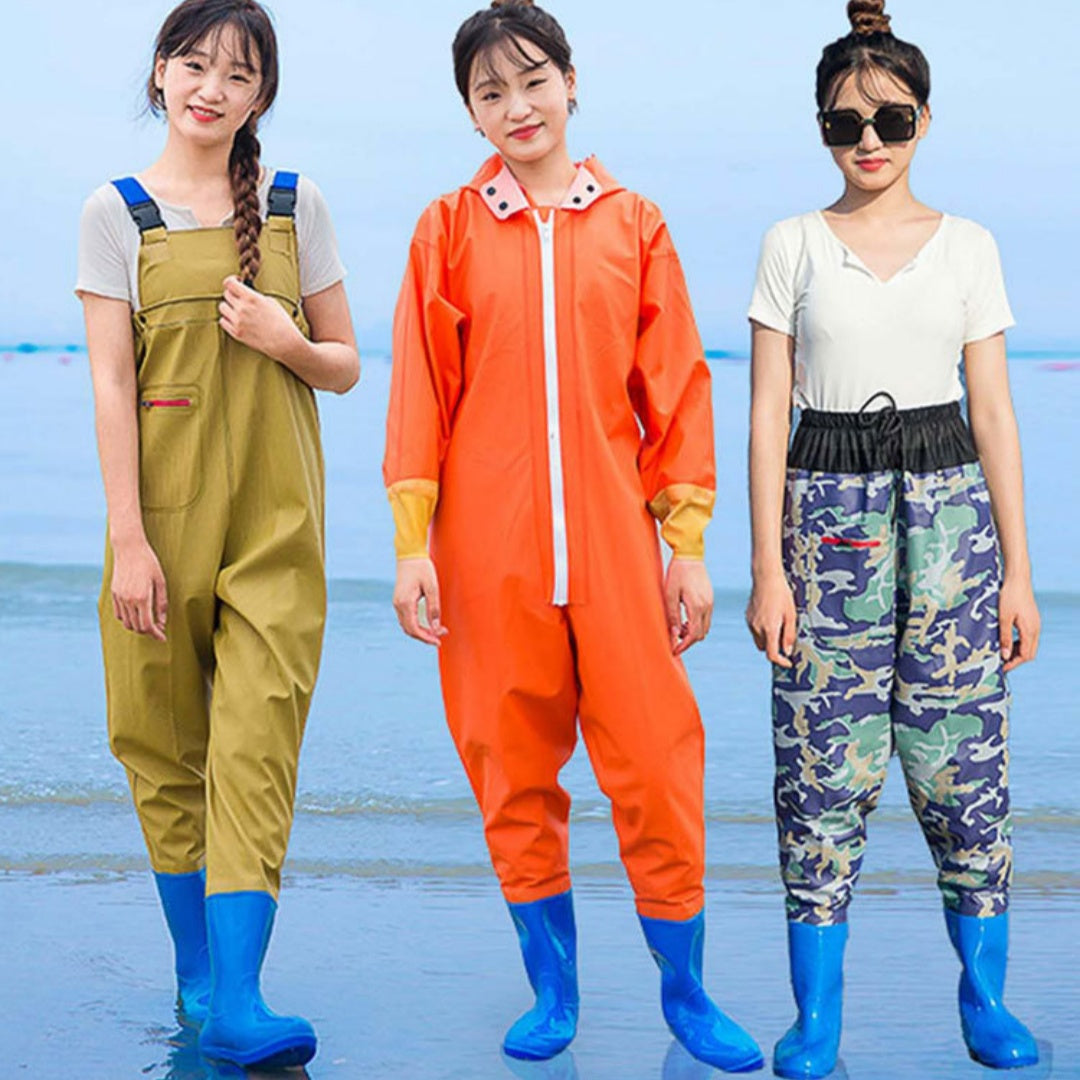 Women's Thick Waterproof One-piece Half Body Rain Pants
