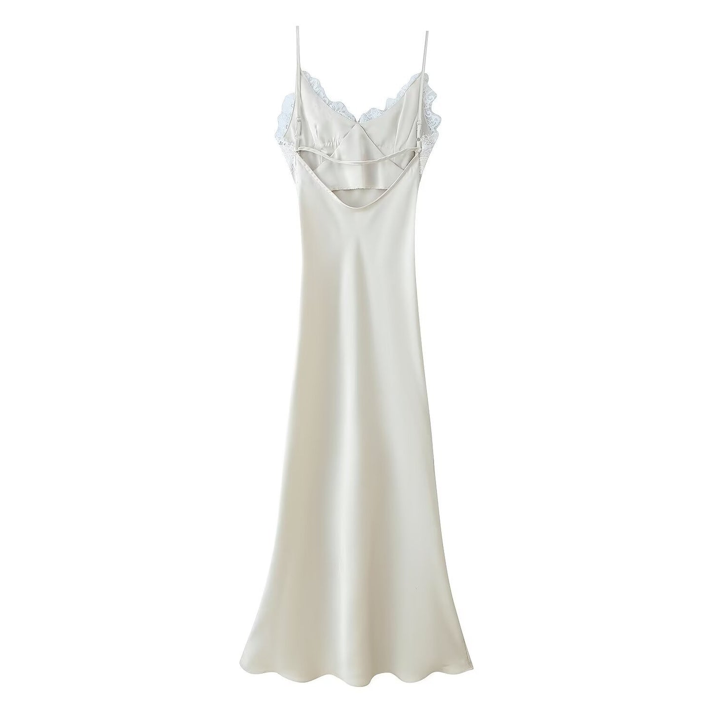Casual Lace Patchwork Design Suspender Dress