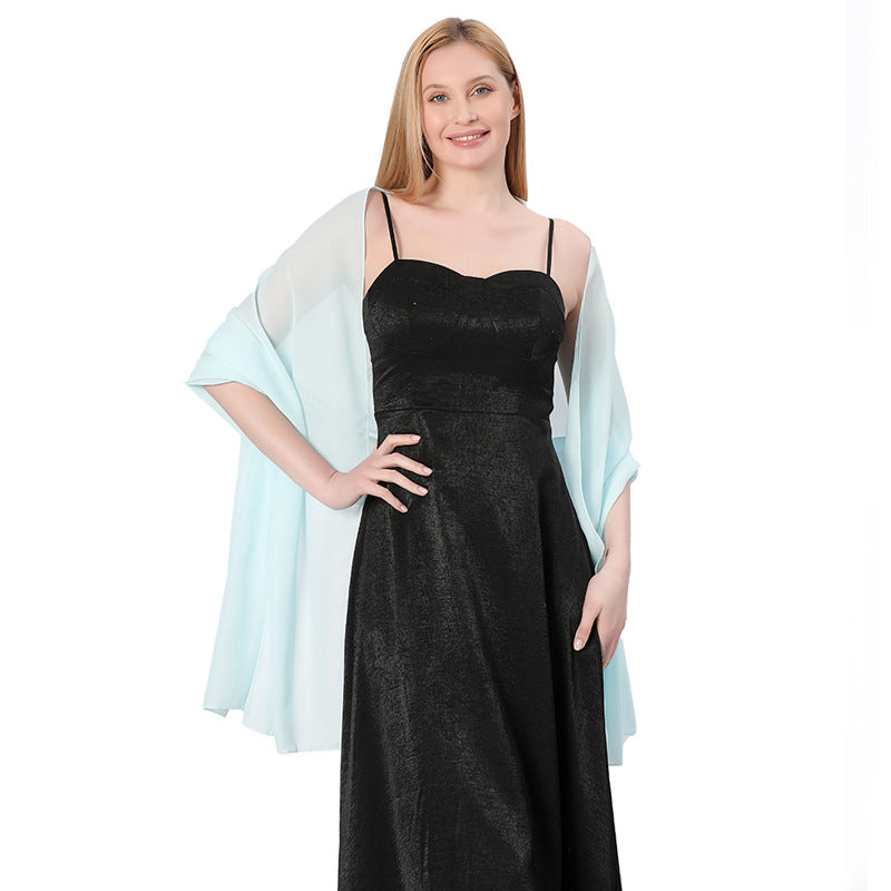 High Quality Solid Color Chiffon Dinner Shawl