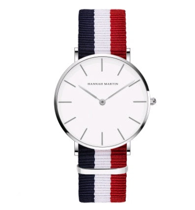 ladies simple watch waterproof Korean white belt student watch 36mm