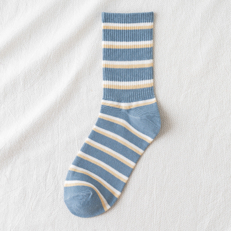 Breathable stockings plaid cotton socks