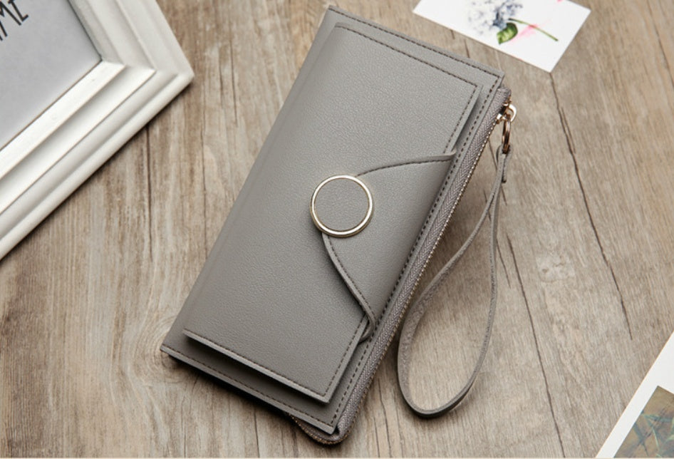 Buckle long section two fold double women's wallet