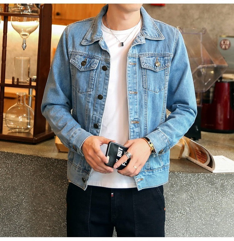 Denim jacket men's couple motorcycle jacket