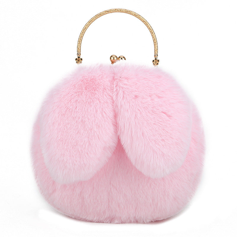 Fashion chain ear plush handbag